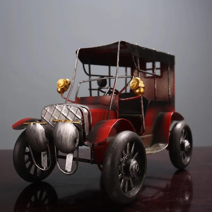 Vintage Iron Car Model - 70s/80s Retro Decor for Bar Cabinet & TV Stand