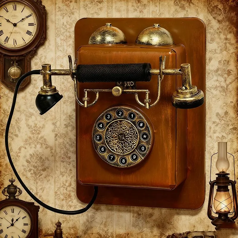 微信图片_20251127001541_231_7 Vintage Wall Telephone - Retro Dial Phone for Bar, Cafe Wall Decor & Photo Prop - Image 1