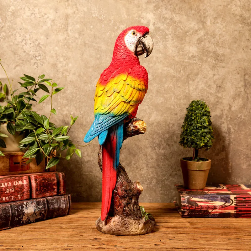 微信图片_20251127001807_240_7 Realistic Parrot Figurine - Country Style Fake Bird for Cabinet & Garden Decor - Image 1
